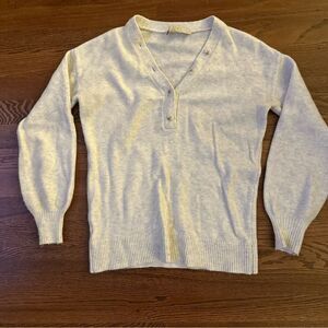 Elegant Cream V-Neck Sweater